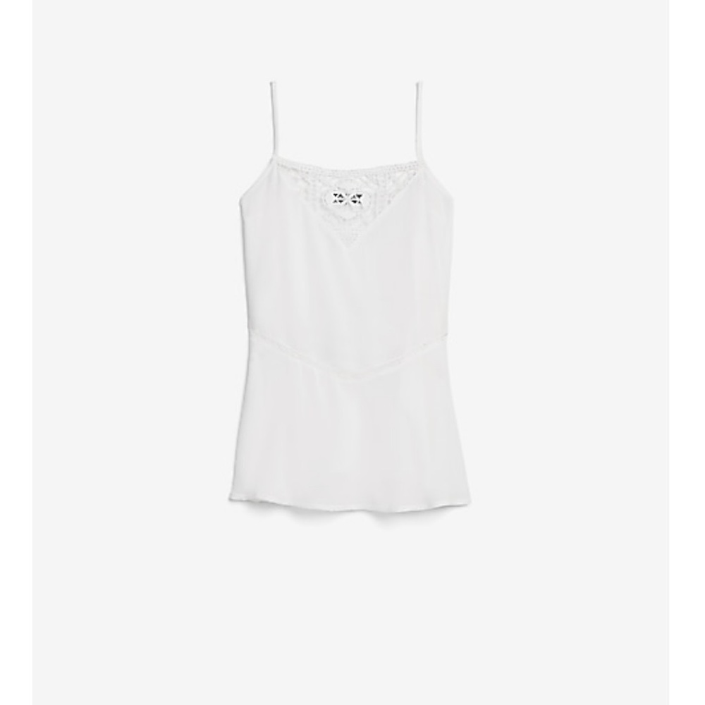 Express White Cami With Lace Adjustable Straps